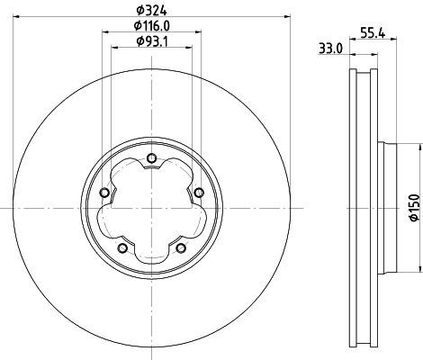 HELLA Féktárcsa, mind 8DD355135-111