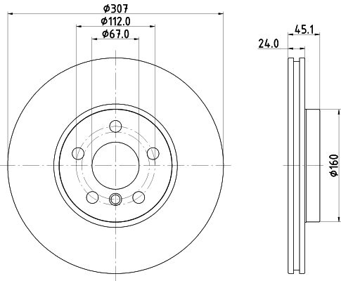 HELLA Féktárcsa, mind 8DD355135-121