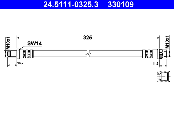 ATE Gumifékcső 24.5111-0325.3_ATE