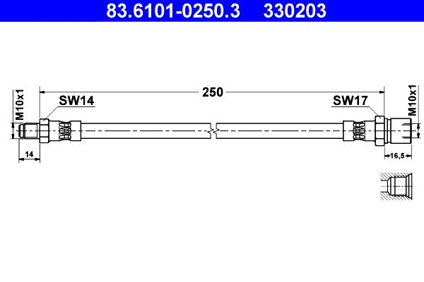 ATE Gumifékcső 83.6101-0250.3_ATE