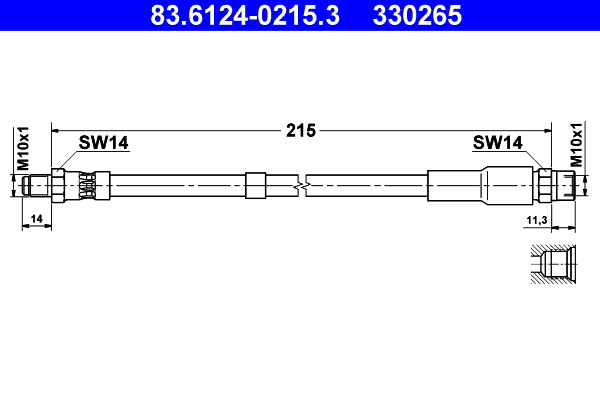 ATE Gumifékcső 83.6124-0215.3_ATE