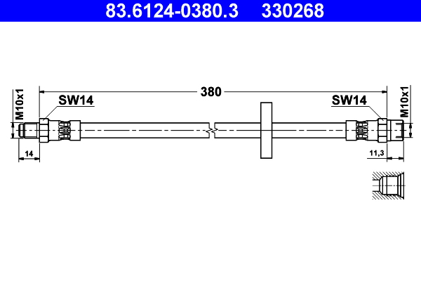 ATE Gumifékcső 83.6124-0380.3_ATE