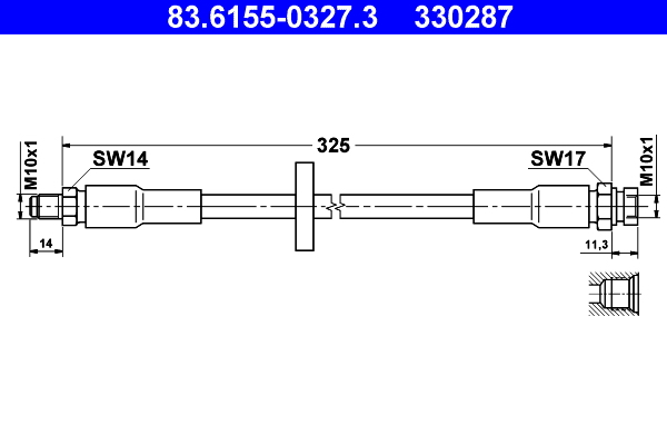 ATE Gumifékcső 83.6155-0327.3_ATE