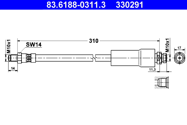 ATE Gumifékcső 83.6188-0311.3_ATE