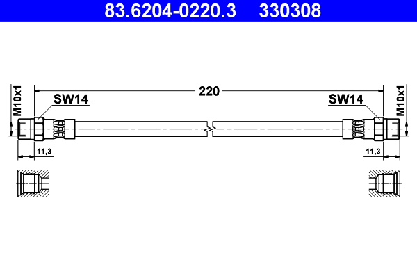 ATE Gumifékcső 83.6204-0220.3_ATE