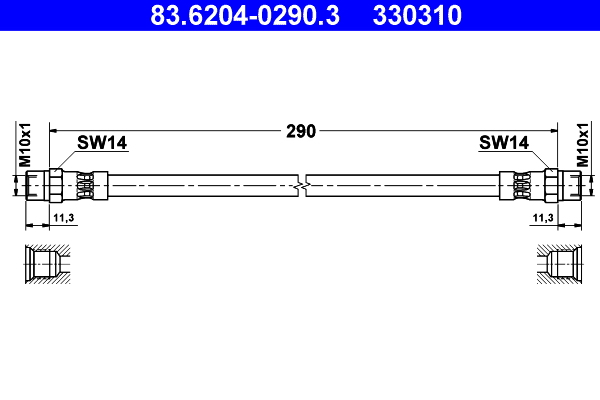 ATE Gumifékcső 83.6204-0290.3_ATE