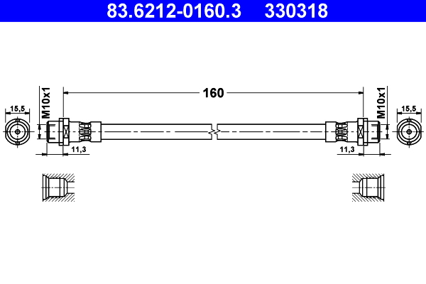 ATE Gumifékcső 83.6212-0160.3_ATE