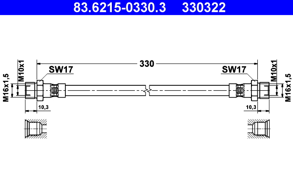 ATE Gumifékcső 83.6215-0330.3_ATE