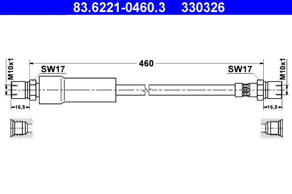 ATE Gumifékcső 83.6221-0460.3_ATE