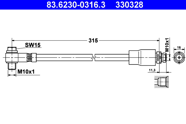 ATE Gumifékcső 83.6230-0316.3_ATE