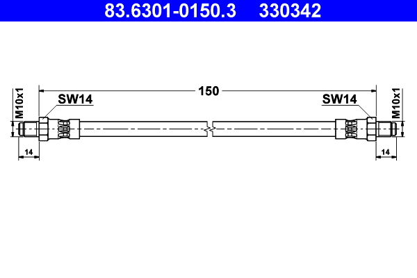 ATE Gumifékcső 83.6301-0150.3_ATE