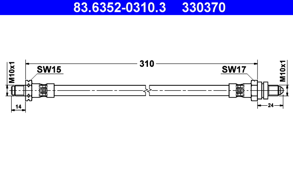 ATE Gumifékcső 83.6352-0310.3_ATE