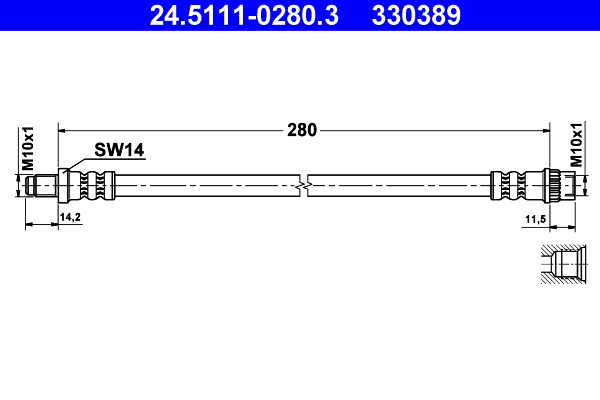 ATE Gumifékcső 24.5111-0280.3_ATE