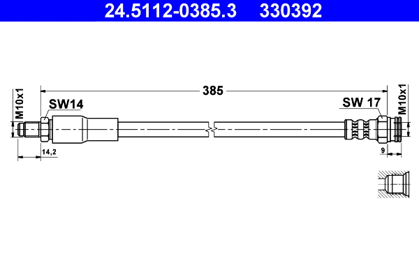 ATE Gumifékcső 24.5112-0385.3_ATE