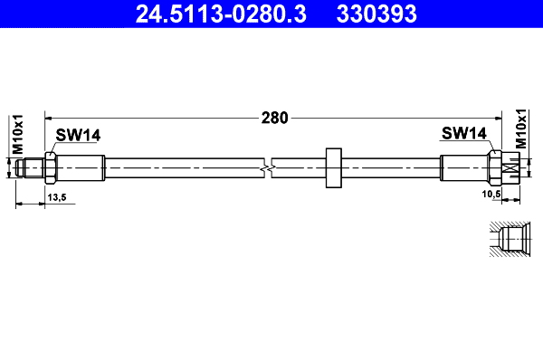 ATE Gumifékcső 24.5113-0280.3_ATE