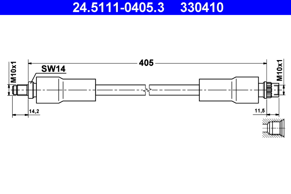 ATE Gumifékcső 24.5111-0405.3_ATE