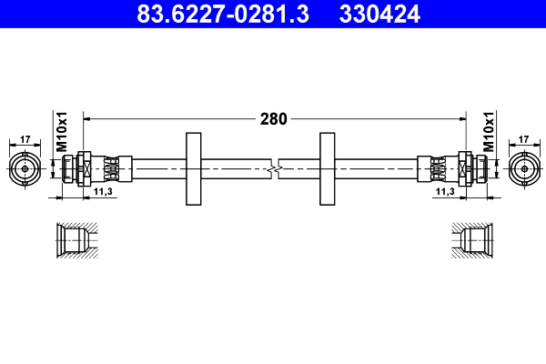 ATE Gumifékcső 83.6227-0281.3_ATE