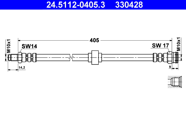 ATE Gumifékcső 24.5112-0405.3_ATE