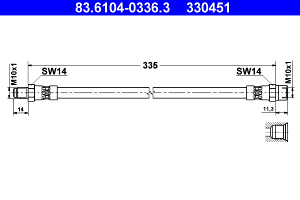 ATE Gumifékcső 83.6104-0336.3_ATE