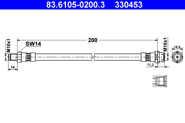 ATE Gumifékcső 83.6105-0200.3_ATE