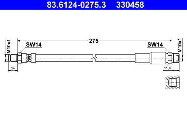 ATE Gumifékcső 83.6124-0275.3_ATE