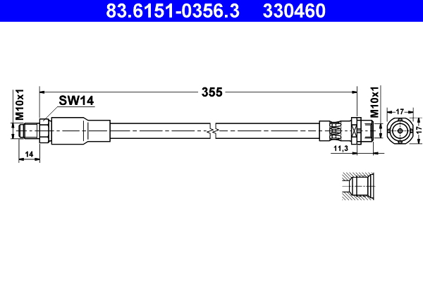 ATE Gumifékcső 83.6151-0356.3_ATE