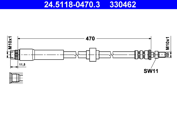 ATE Gumifékcső 24.5118-0470.3_ATE