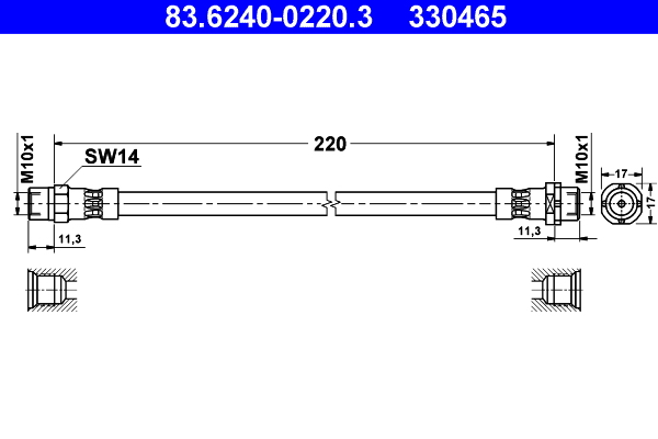 ATE Gumifékcső 83.6240-0220.3_ATE