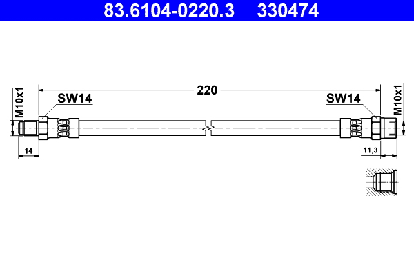 ATE Gumifékcső 83.6104-0220.3_ATE