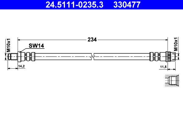 ATE Gumifékcső 24.5111-0235.3_ATE