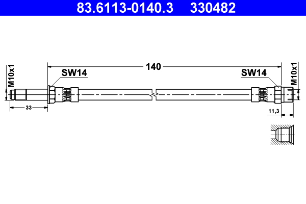 ATE Gumifékcső 83.6113-0140.3_ATE