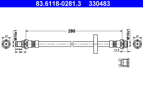 ATE Gumifékcső 83.6118-0281.3_ATE