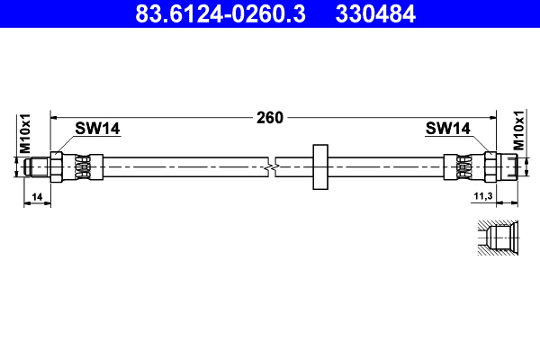 ATE Gumifékcső 83.6124-0260.3_ATE