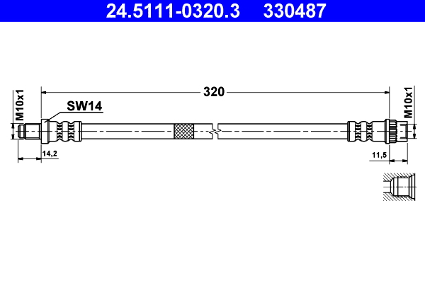 ATE Gumifékcső 24.5111-0320.3_ATE