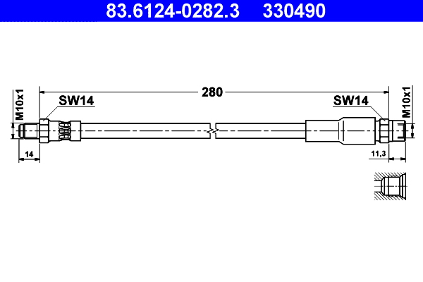 ATE Gumifékcső 83.6124-0282.3_ATE