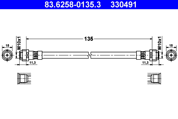 ATE Gumifékcső 83.6258-0135.3_ATE