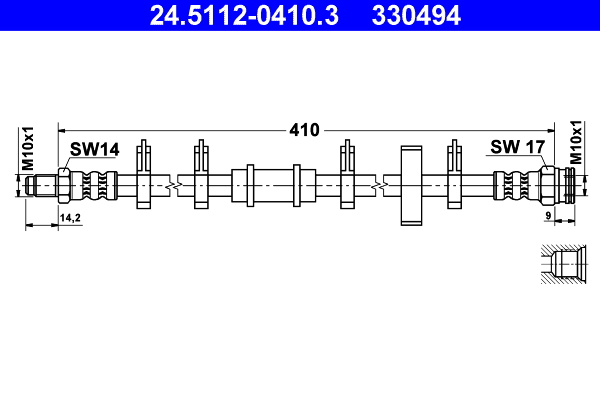 ATE Gumifékcső 24.5112-0410.3_ATE