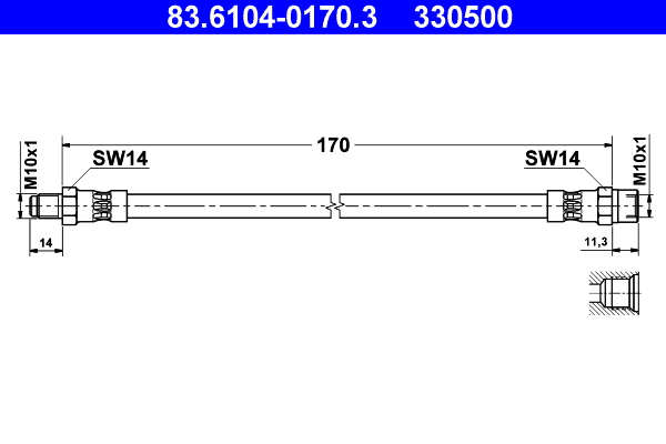 ATE Gumifékcső 83.6104-0170.3_ATE