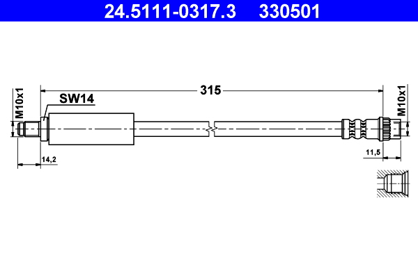 ATE Gumifékcső 24.5111-0317.3_ATE