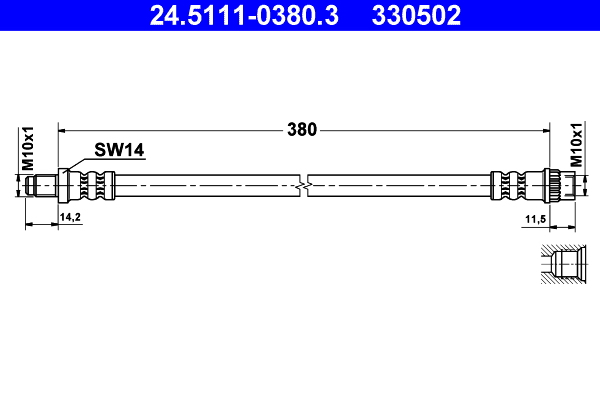 ATE Gumifékcső 24.5111-0380.3_ATE