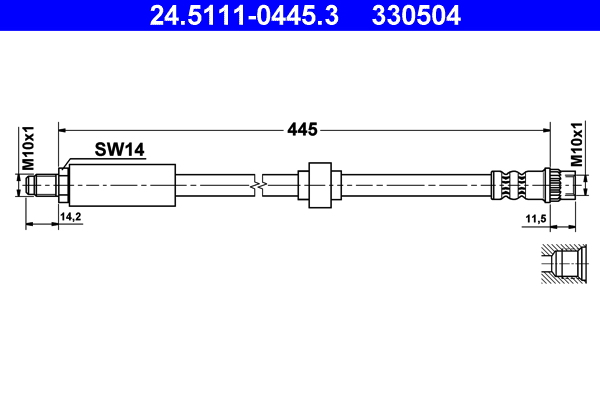 ATE Gumifékcső 24.5111-0445.3_ATE