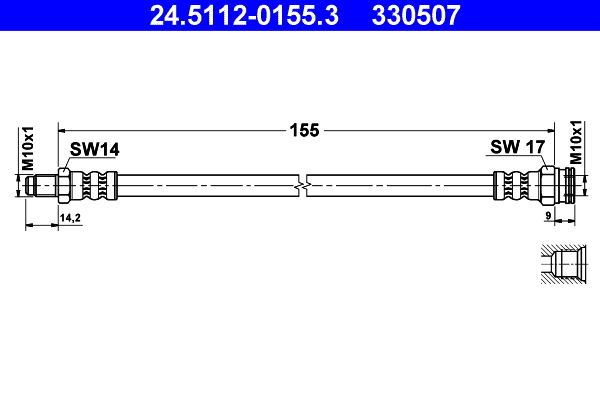 ATE Gumifékcső 24.5112-0155.3_ATE