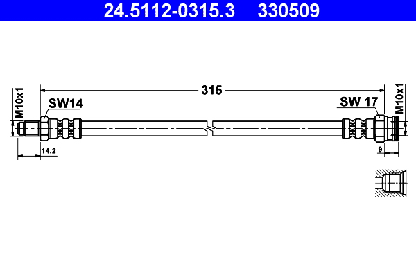 ATE Gumifékcső 24.5112-0315.3_ATE