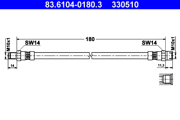 ATE Gumifékcső 83.6104-0180.3_ATE