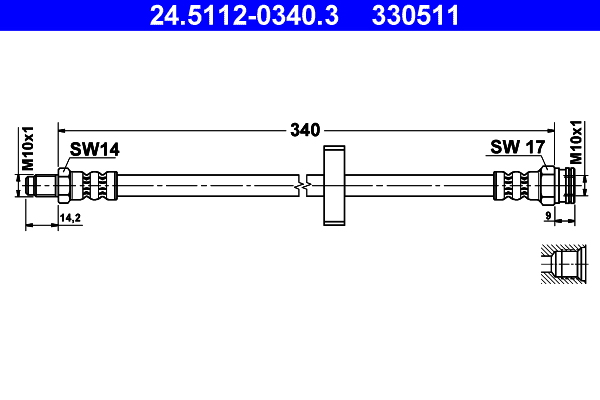 ATE Gumifékcső 24.5112-0340.3_ATE