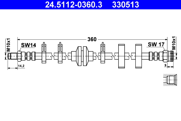 ATE Gumifékcső 24.5112-0360.3_ATE