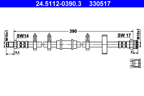 ATE Gumifékcső 24.5112-0390.3_ATE