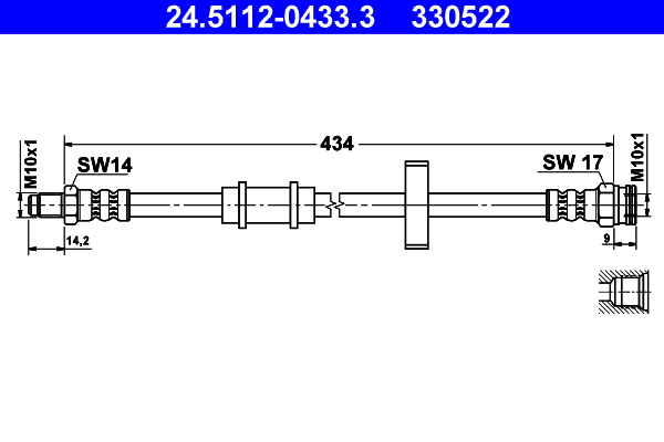 ATE Gumifékcső 24.5112-0433.3_ATE