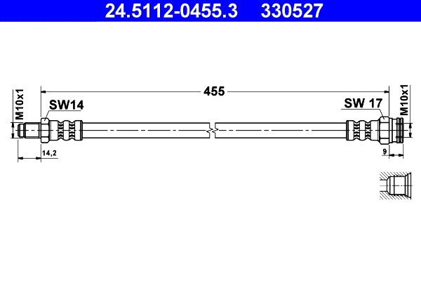 ATE Gumifékcső 24.5112-0455.3_ATE