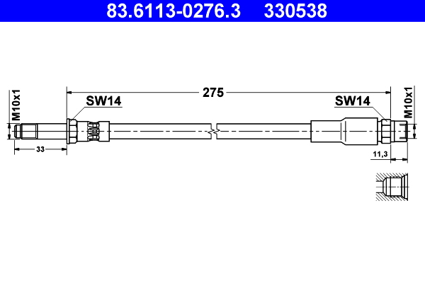 ATE Gumifékcső 83.6113-0276.3_ATE